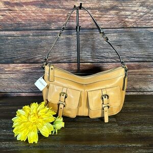 NWT Coach Double Pocket Shoulder Bag in Bamboo!